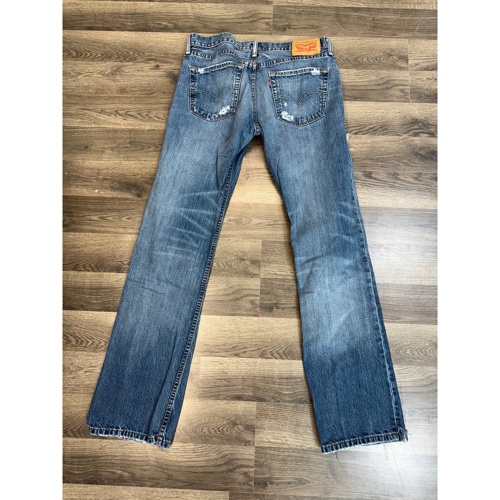 Levi's 527 Slim Bootcut Jeans Mens 32x34 Distressed Vintage Medium Wash Denim